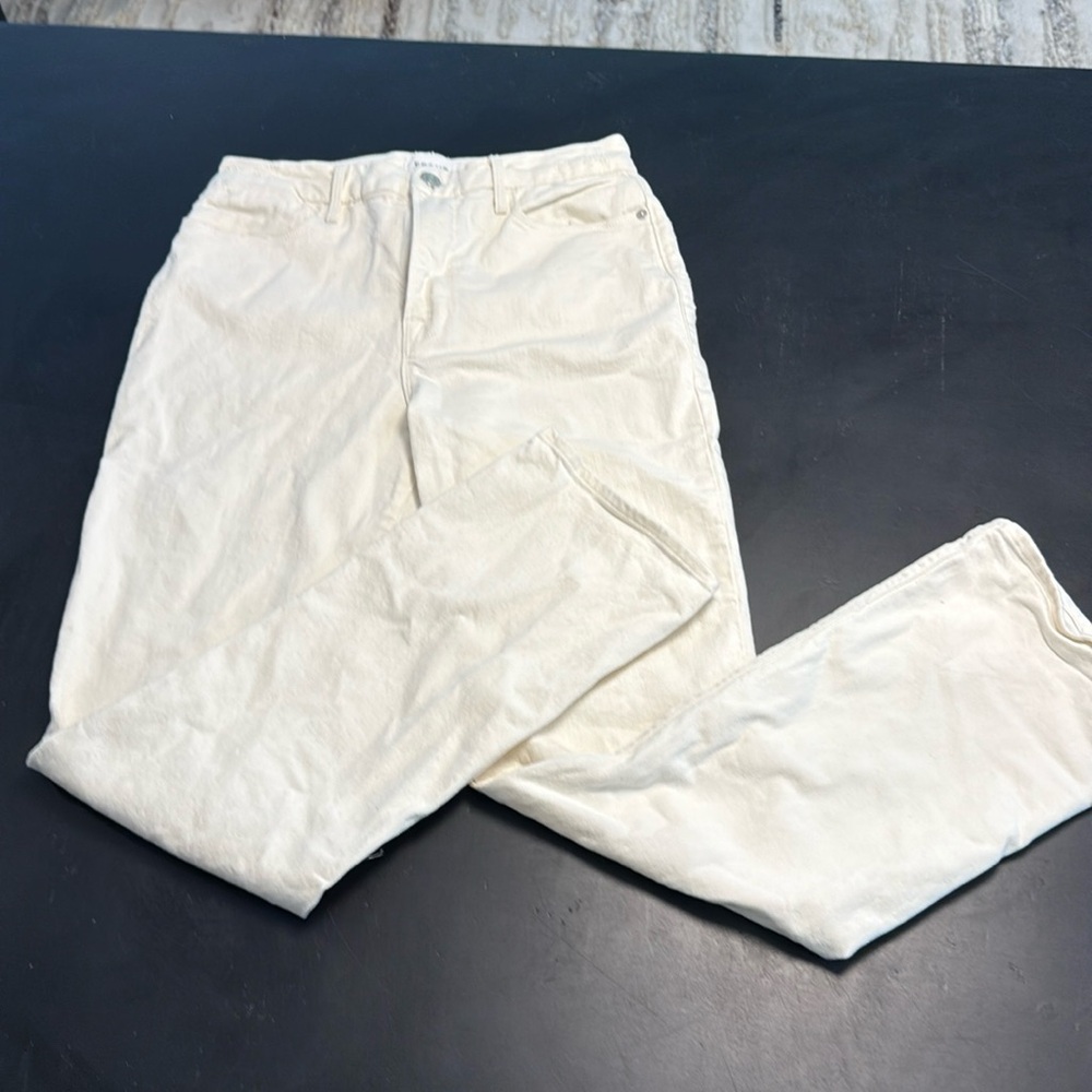 Frame Denim brand white jeans, size 30. Le super high straight. Worn once
